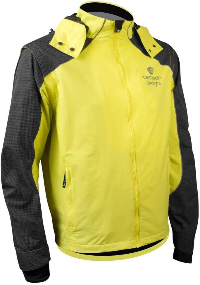 | Men's AeroReflective Cycling Rain Coat | Convertable Waterproof Jacket | High Visibility Reflective