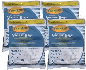 12 Central Vacuum Cleaner bags For Nutone Broan Cyclovac Dynavac Easyflo Eureka Filteraire Frigidaire Housekeeper/Rittenhouse Husky Miami Carey Singer Smart Soluvac Vacuflo 391, CF3918, 110025, 110056, Nutone-391, 44186 6 gallon
