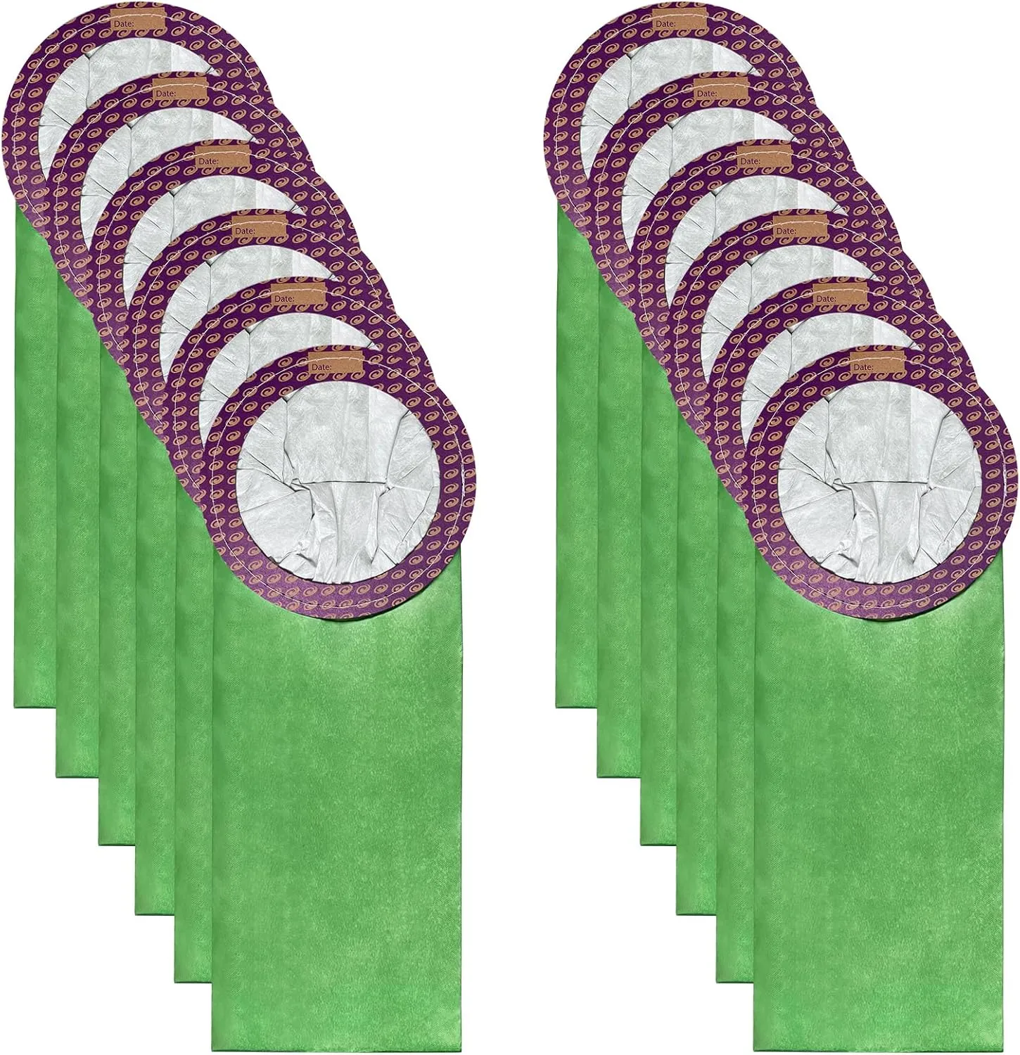 12 Pack 100331 Micro Filter Bags Replacement for ProTeam 10 Quart Backpack Vacuum: CoachVac, Super CoachVac, MegaVac, Replace Part #100331 Open Cirular Collar