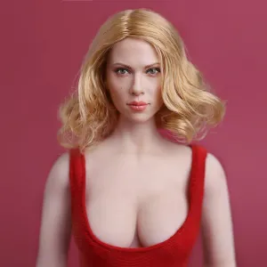 1/6 Female Head Sculpt,Scarlett Johansson Head Sculpture Carving Lovely Girl Doll for 12'' TBLeague/Phicen/JIAOUDOLL/Hot Toys Collection Doll