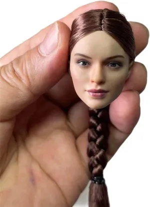1/6 Scale Female Head Sculpt,Girl Soldier Braid Hair Head Carved for 12'' Phicen TBLeague VC Action Figure