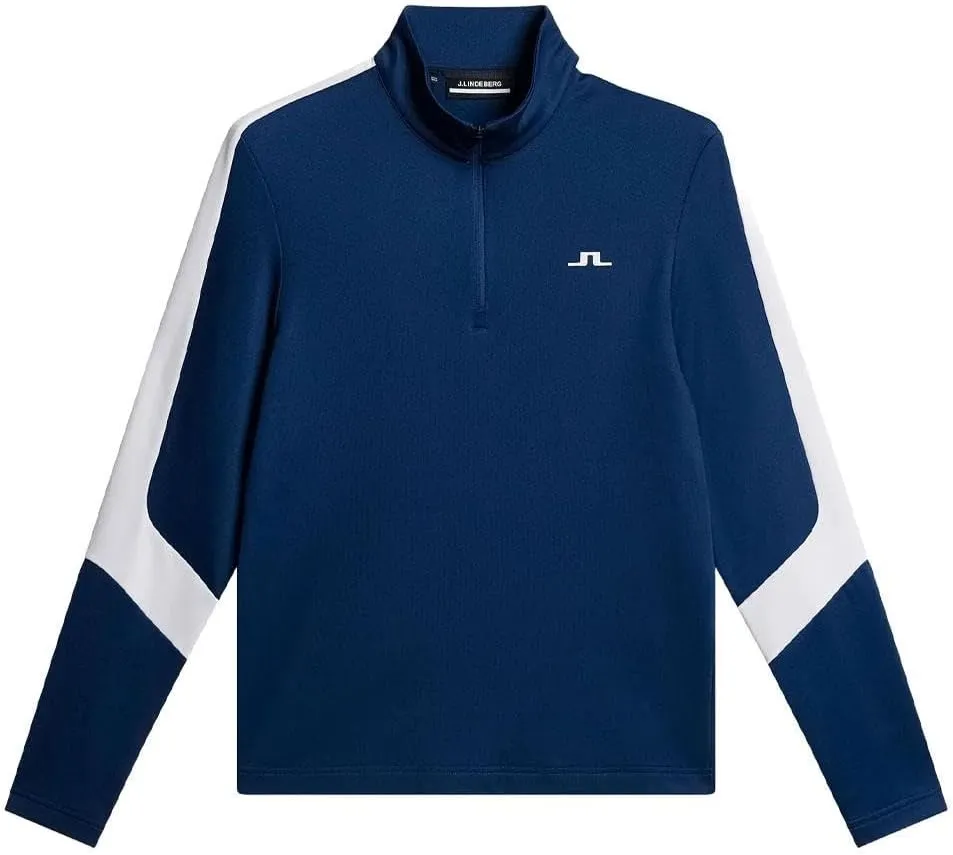 2024 J.Lindeberg Carl Mid Layer Golf Pullover Estate Blue Small