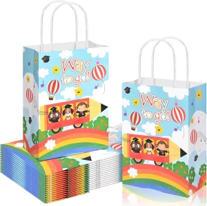 24 Pack Graduation Gift Bags with Handle, Congratulations You Did It Gift Paper Bags for Graduation Supplies (E)