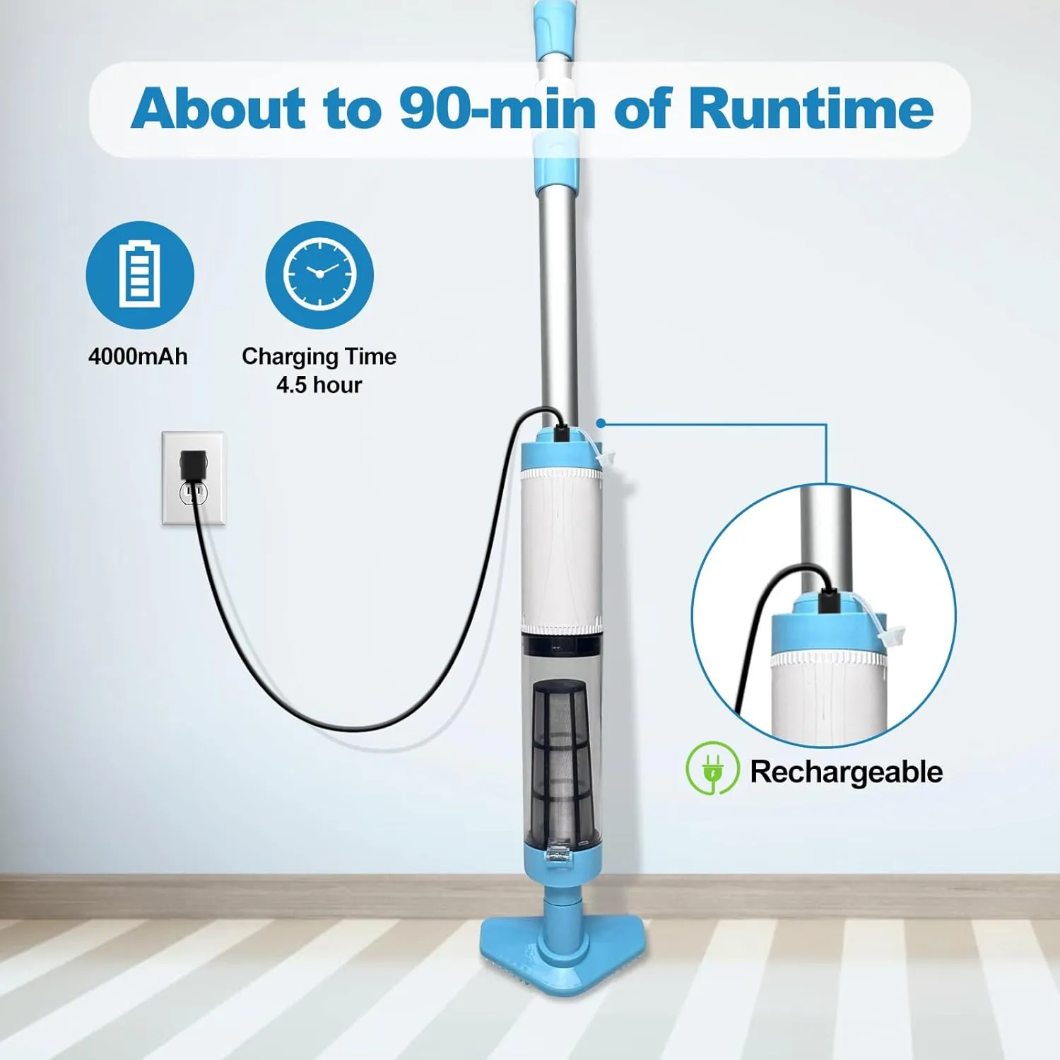 3 in 1 Cordless Rechargeable Pool Vacuum spa hot tub