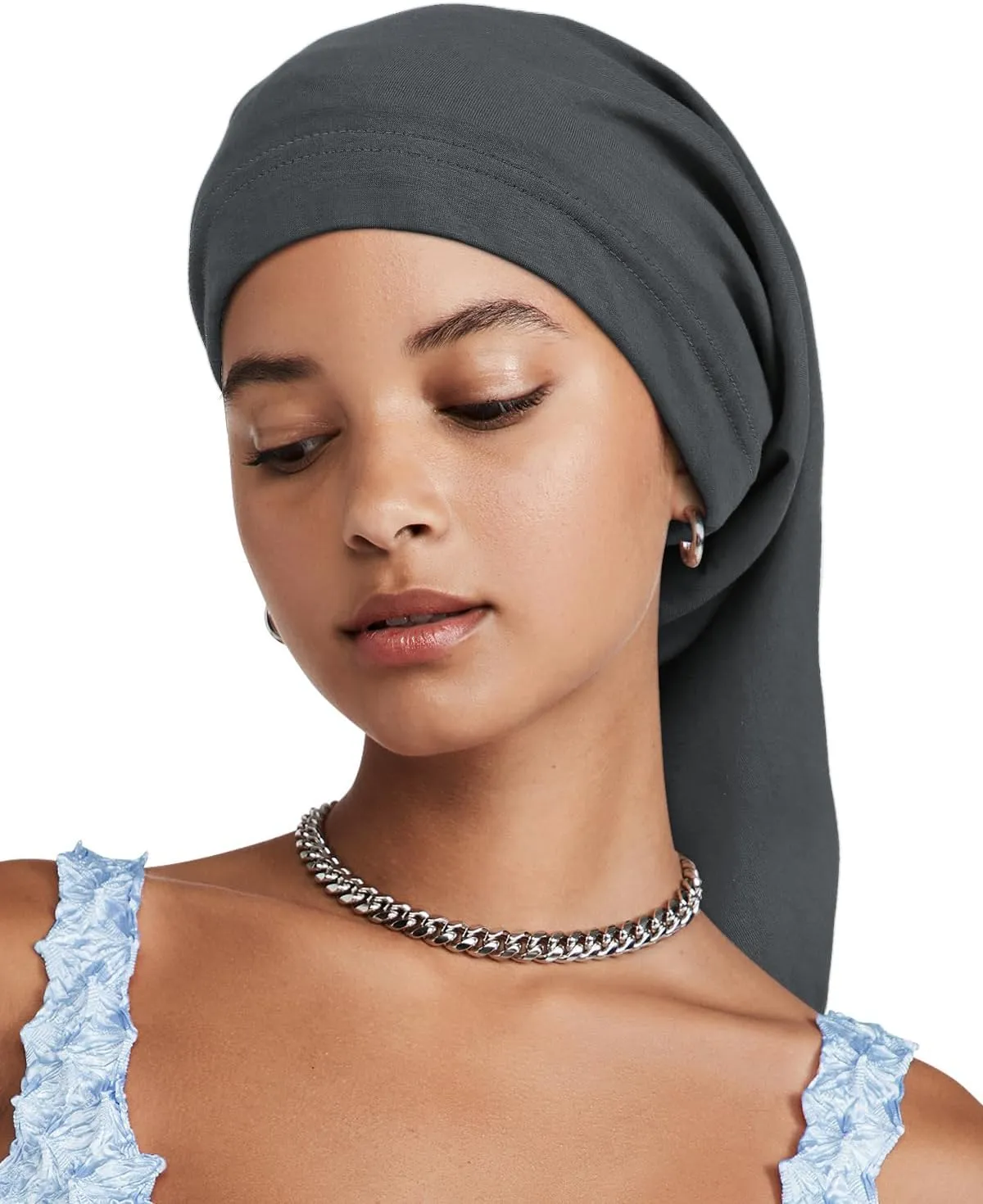 3 Size Satin Lined Sleep Caps for Braids,Dreadlocks Natural Curly Hair Adjustable