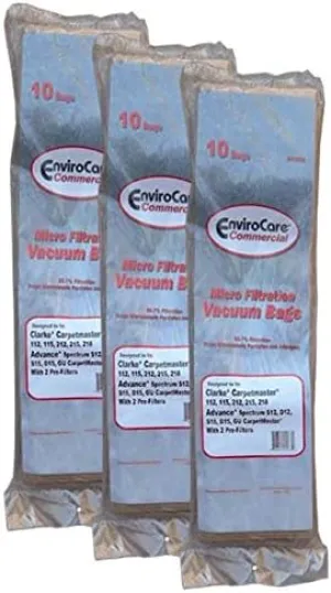30 Bags (3 Pkgs) Nilfisk Advance Spectrum, Clarke, CarpetMaster Vacuum Cleaner Allergy Bags   6 Pre motor Filters   3 Exhaust Filters 1471058500, 147 1058 500, 147 1059 500, 1471059500, 147 0966 500