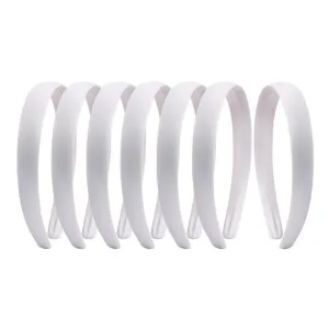 33 PCS 2 CM White Headbands Plain Satin Covered Headband Women Fabric Ribbon Head Bands White DIY Craft Hairbands Anti-slip Hair Pieces