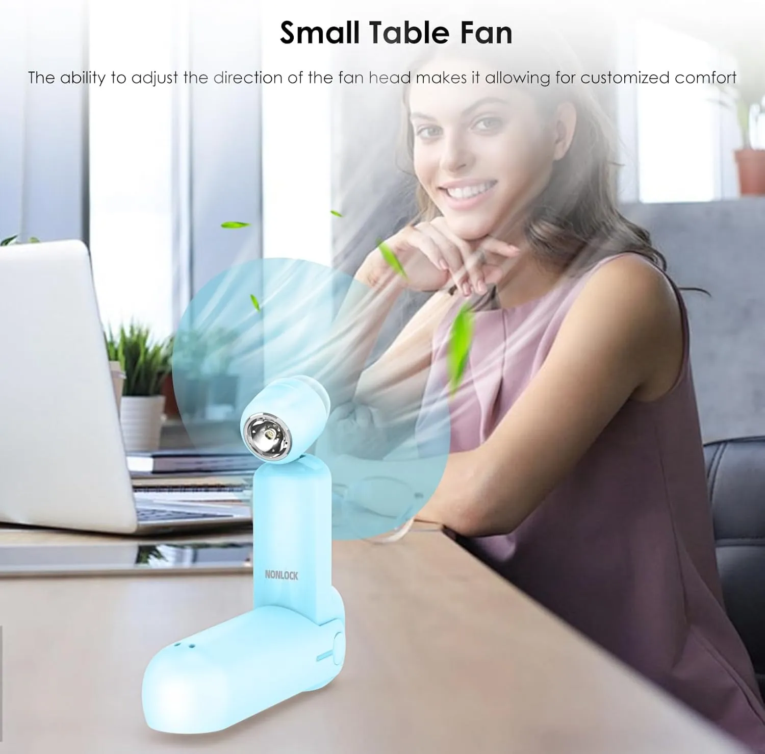 4 IN 1 Portable Mini Handheld Fan,Personal Foldable Cooling Hand Fan, Pocket Fan,Desk Fan,Flashlight,Power Bank,Table Lamp,Camping Travel Beach Gifts, Birthday Gifts for Women Mom(Light blue)