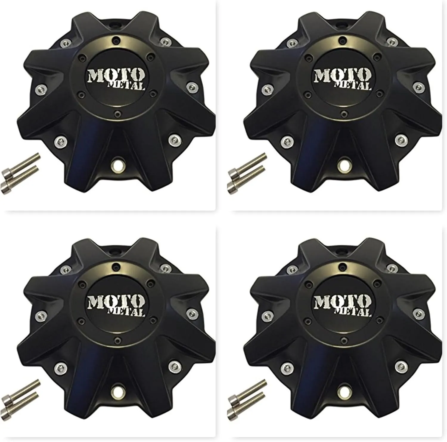 4 Pack Moto Metal 970 479L214 BP-479-MOTO Satin Black Wheel Center Cap HT 005-019