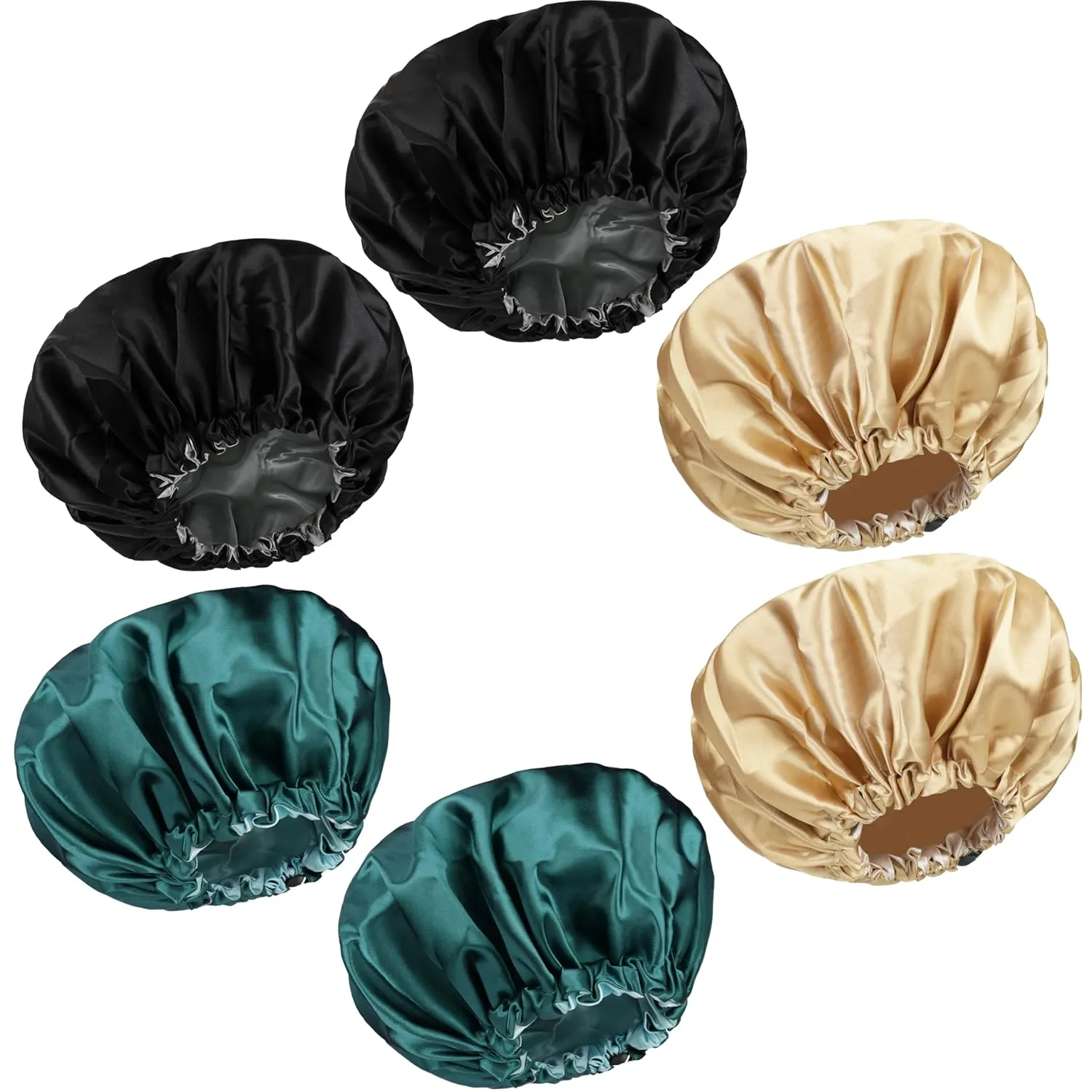 6 Pieces Reversible Silk Bonnet for Women Satin Bonnet Hair Wrap for Sleeping Cap with Tie Band(BCZ)