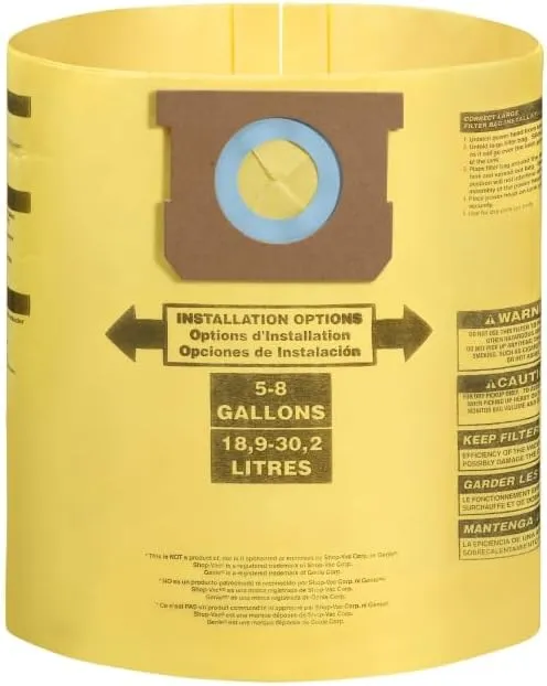 8 Pack Vacuum Bags Compatible with shop vac 5-8 gallon Dust Collection Bag Type H Double layer Replace Part #90671 9067100 90661 906-61 9066100