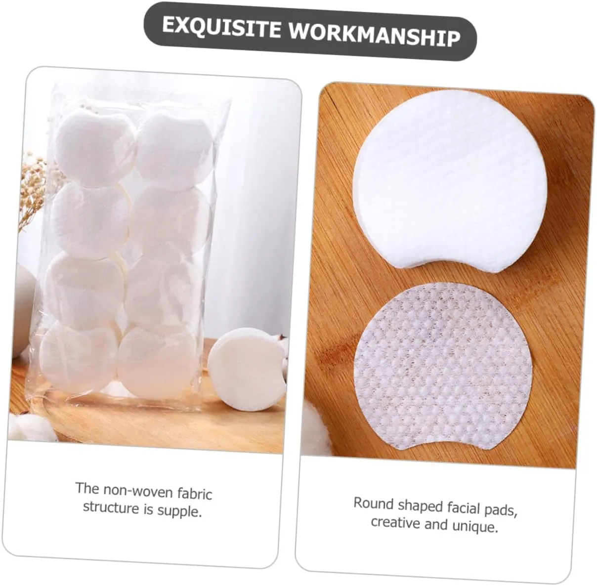 900pcs Pearl Pattern Makeup Cotton Exfoliating Cotton Rounds Cotton Pad Face Cleaning Pads Non-Woven Cloth Makeup Pads Non-Woven Fabric Travel Salicylic Acid Cotton Sheet