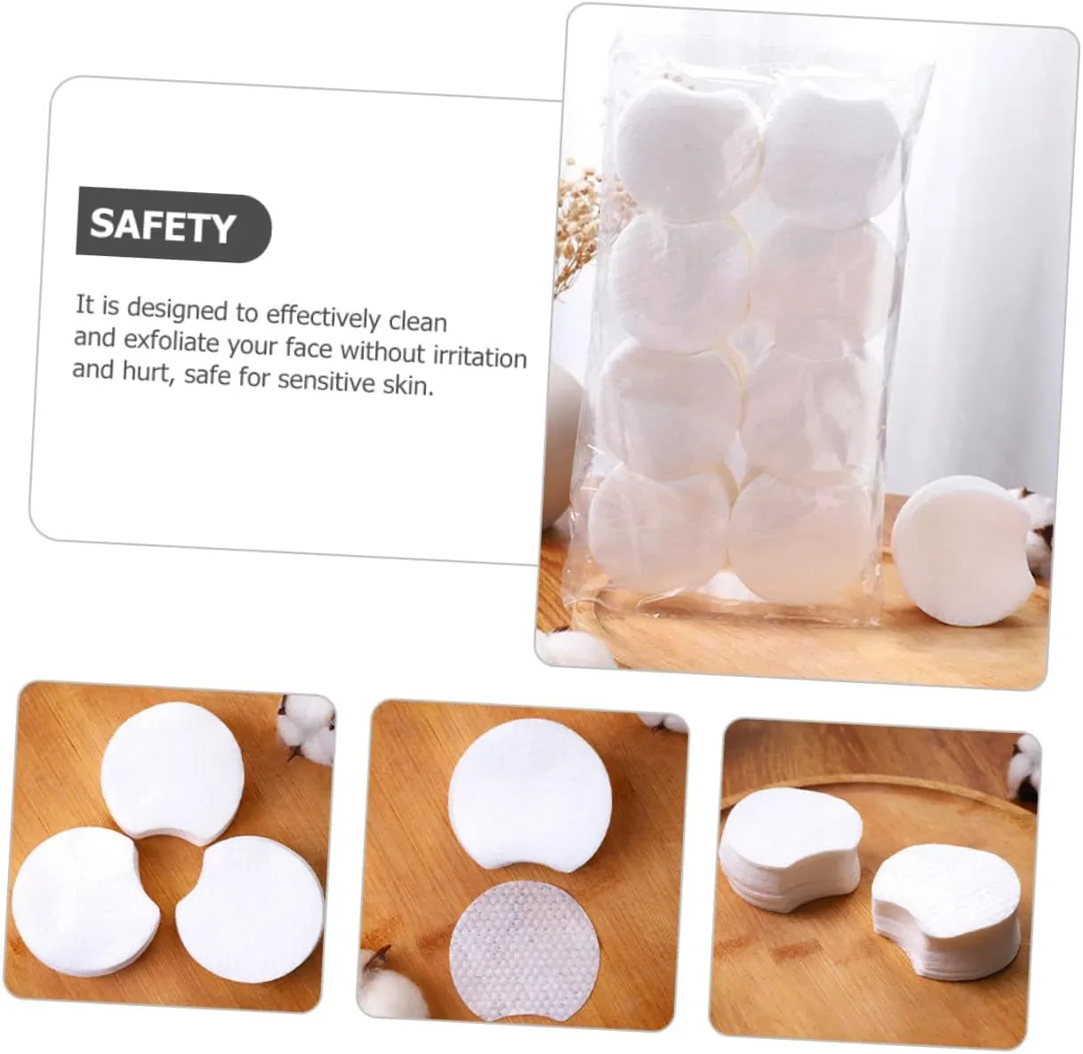 900pcs Pearl Pattern Makeup Cotton Exfoliating Cotton Rounds Cotton Pad Face Cleaning Pads Non-Woven Cloth Makeup Pads Non-Woven Fabric Travel Salicylic Acid Cotton Sheet