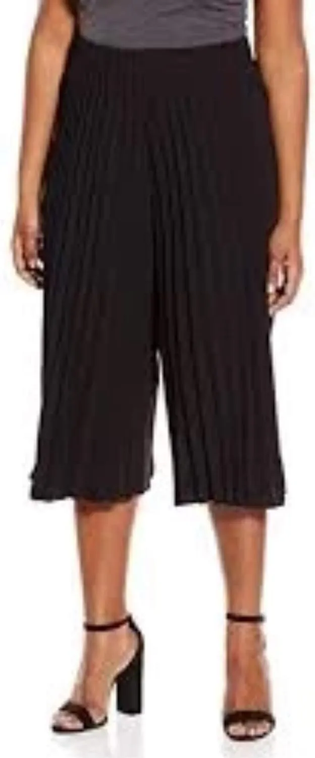 ABS by Allen Schwartz Women's Plus-Size Elastic Waist Pleated Crepe Gaucho Pant