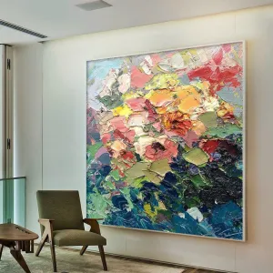 Abstract square wall art interior oil hand painted canvas