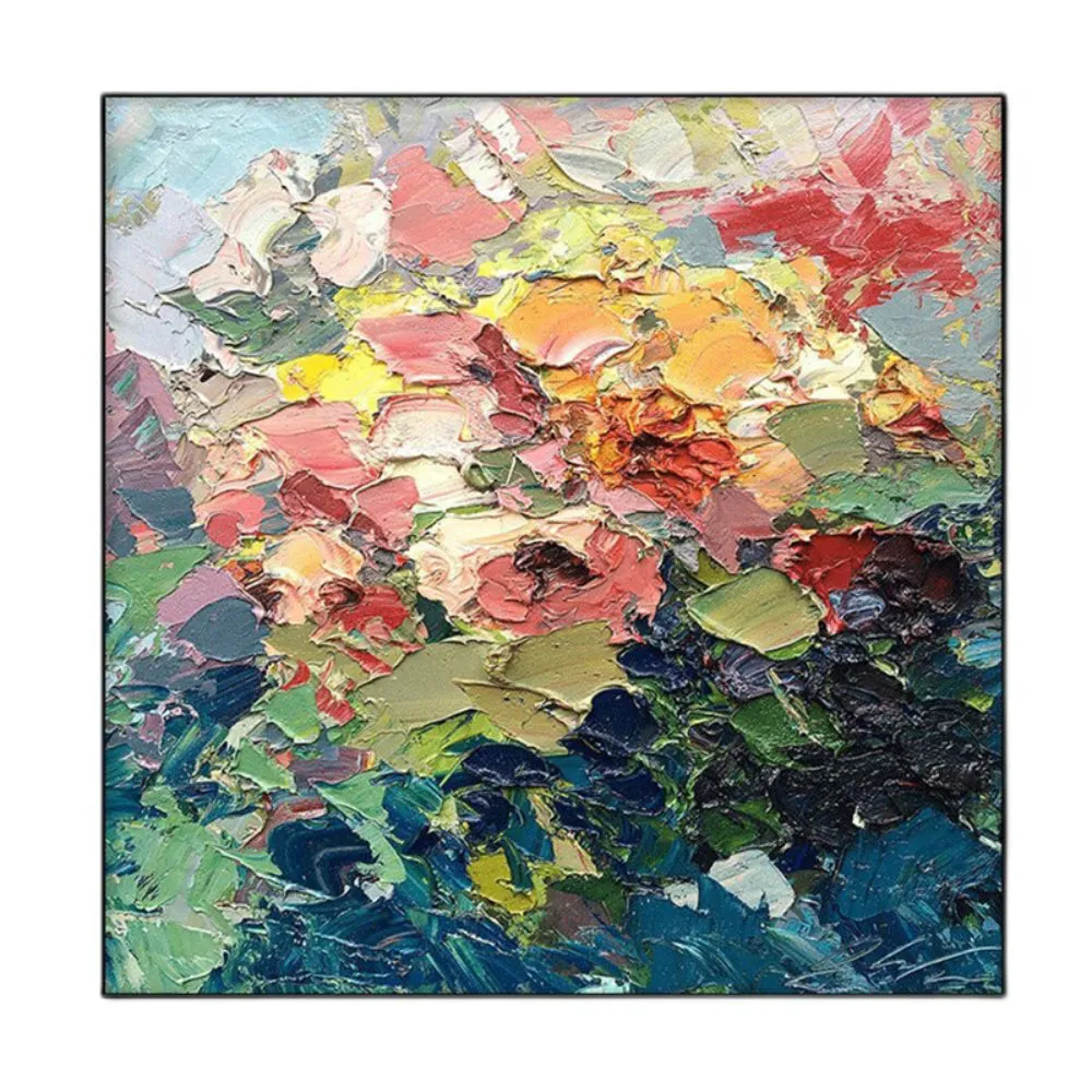 Abstract square wall art interior oil hand painted canvas