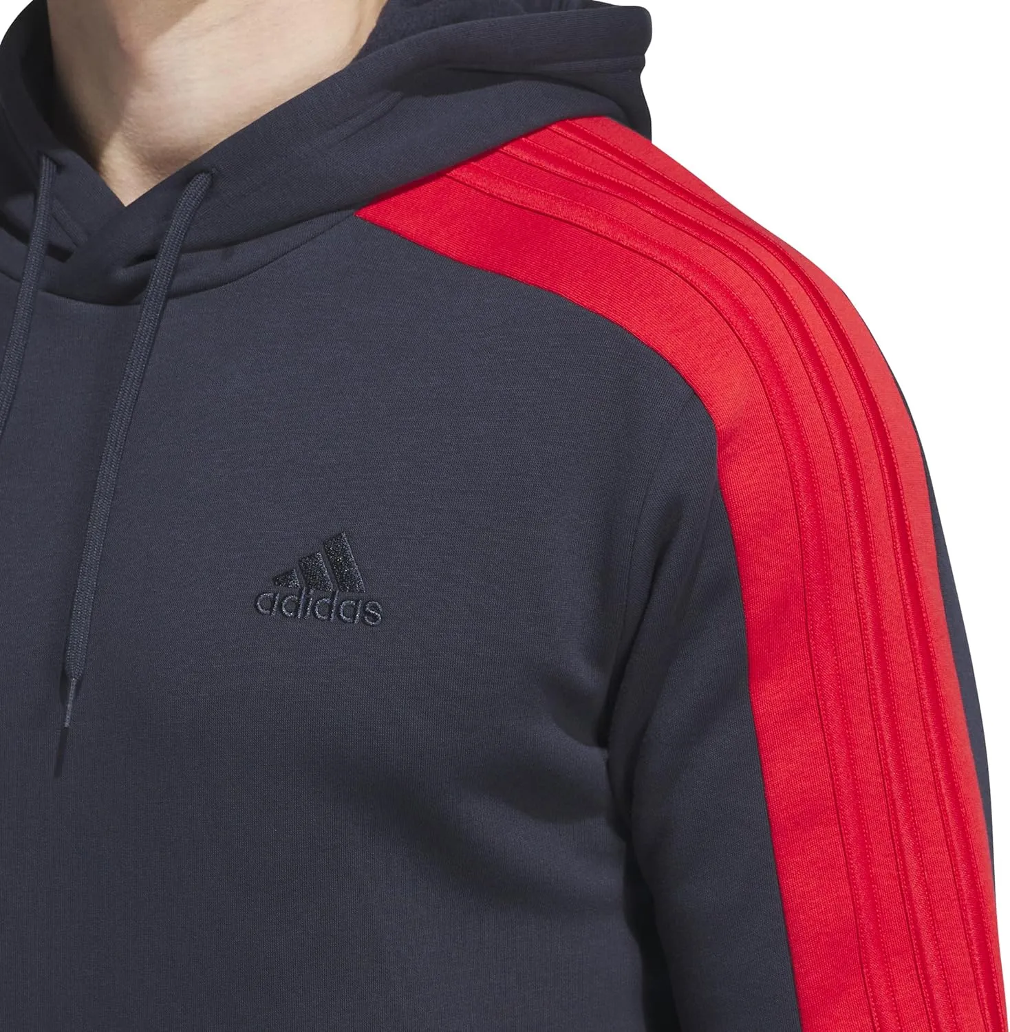 adidas Men's Essentials Fleece 3-Stripes Color Blocked Hoodie