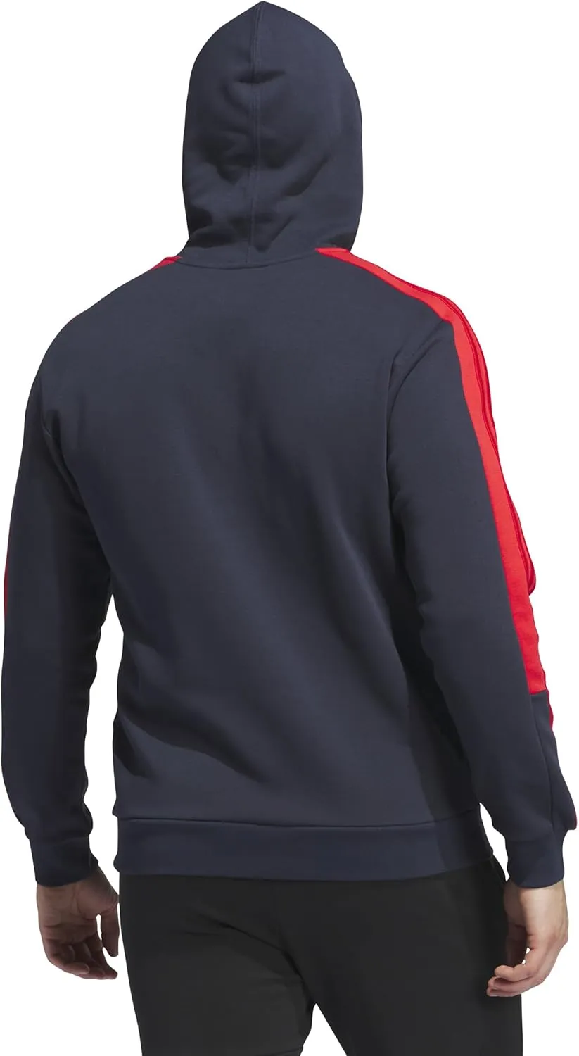 adidas Men's Essentials Fleece 3-Stripes Color Blocked Hoodie