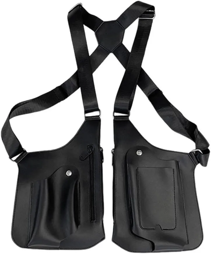 Adjustable Pu Leather Shoulder Bag, Double Shoulder Armpit Bag, Double Shoulder Pouch for Men Women