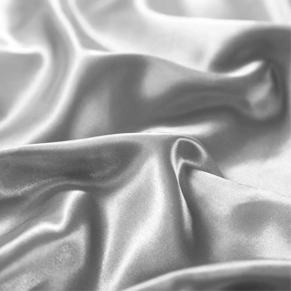 AiMay 3 Piece Satin Duvet Cover Set Bedding Sets 1800 Series Luxury Rich Silk Silky Super Soft Solid Color Reversible Comfortable Honeymoon Wrinkle Free (King, Grey)