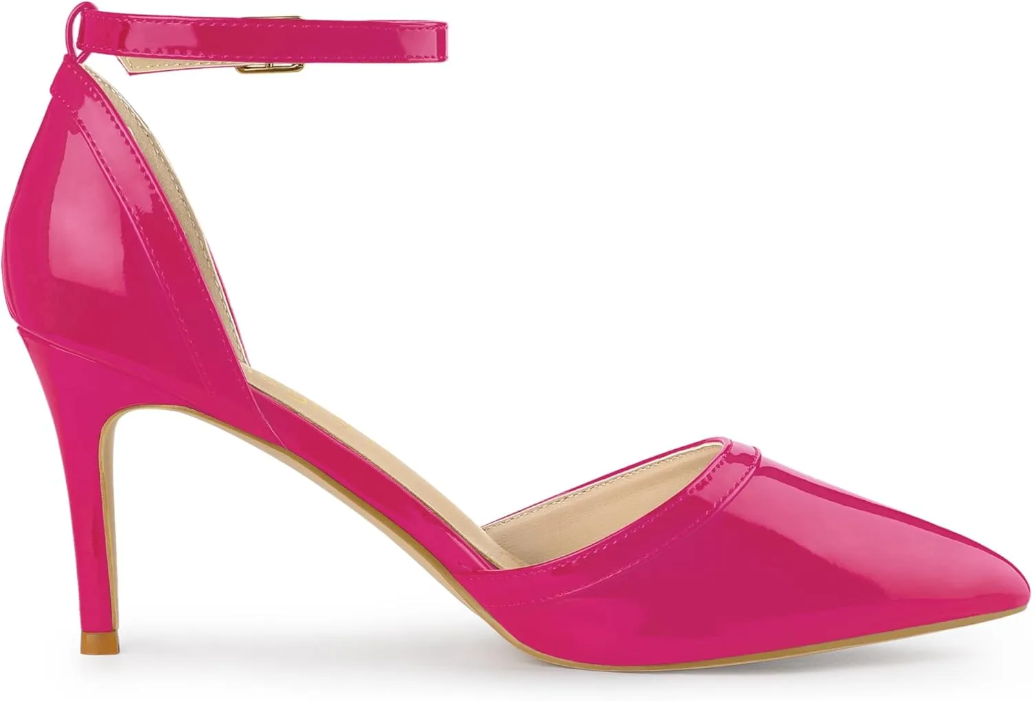 Allegra K Women's Pointed Toe Stiletto High Heel Pumps Ankle Strap Wedding Bridal Evening Party Dress Shoes