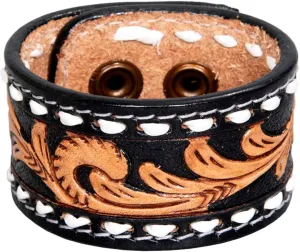 American Darling ADBRF202 Hand tooled carved Genuine Leather Bracelet women