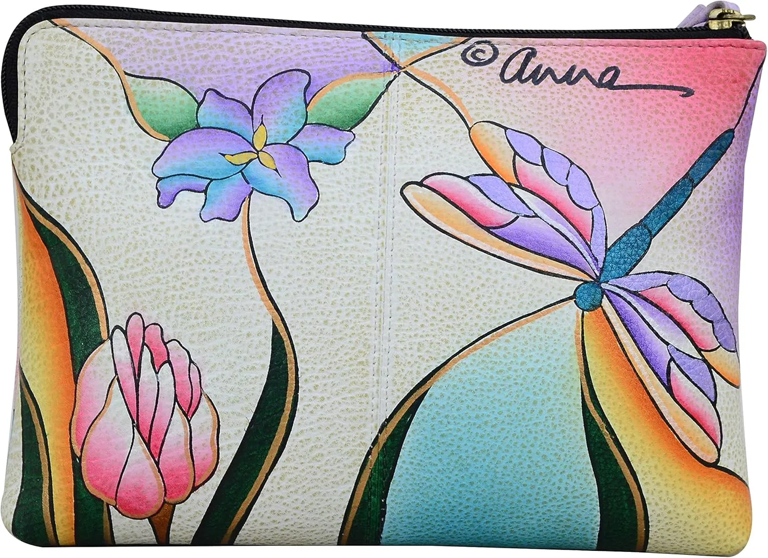 Anna by Anuschka Women's Hand Painted Genuine Leather Wristlet Clutch