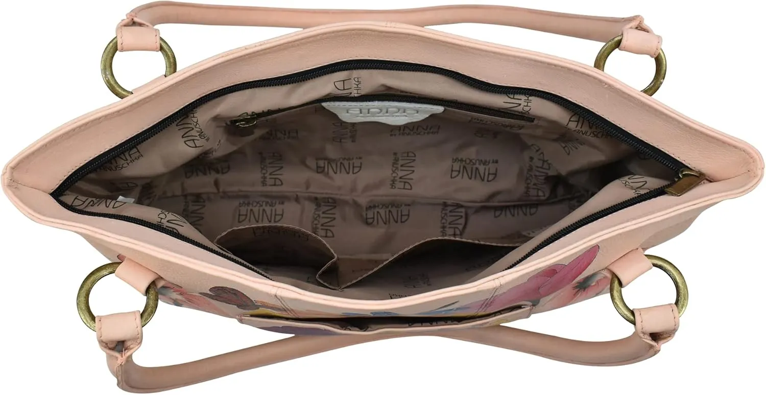 Anna by Anuschka Women's Hand-Painted Leather Wide Tote