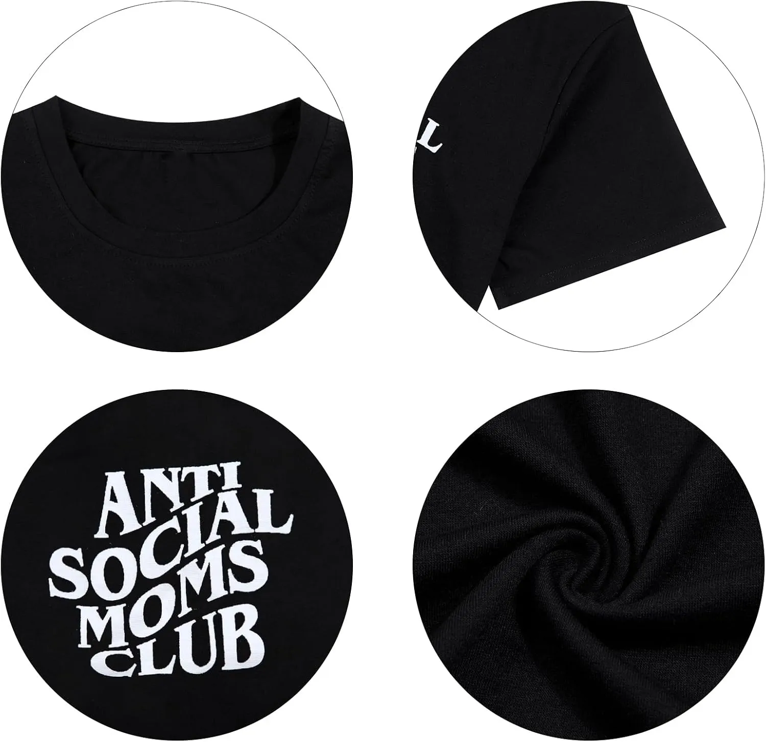 Anti Social Mom Club Shirt Oversized Mama Shirts Funny Mom Life Graphic Tee Casual Short Sleeve Tops