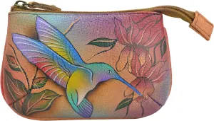 Anuschka Women’s Hand-Painted Genuine Leather Medium Zip Pouch - Coin and Key Pouch - Zippered, 2 Key Fobs