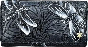 Anuschka Women’s Original Hand-Painted Genuine Leather RFID Blocking Three Fold Wallet