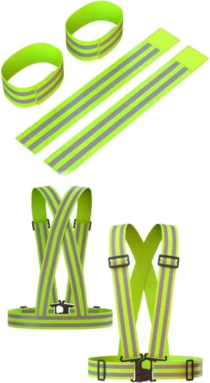 Apace Vision Green Reflective Vest   Green Reflective Bands