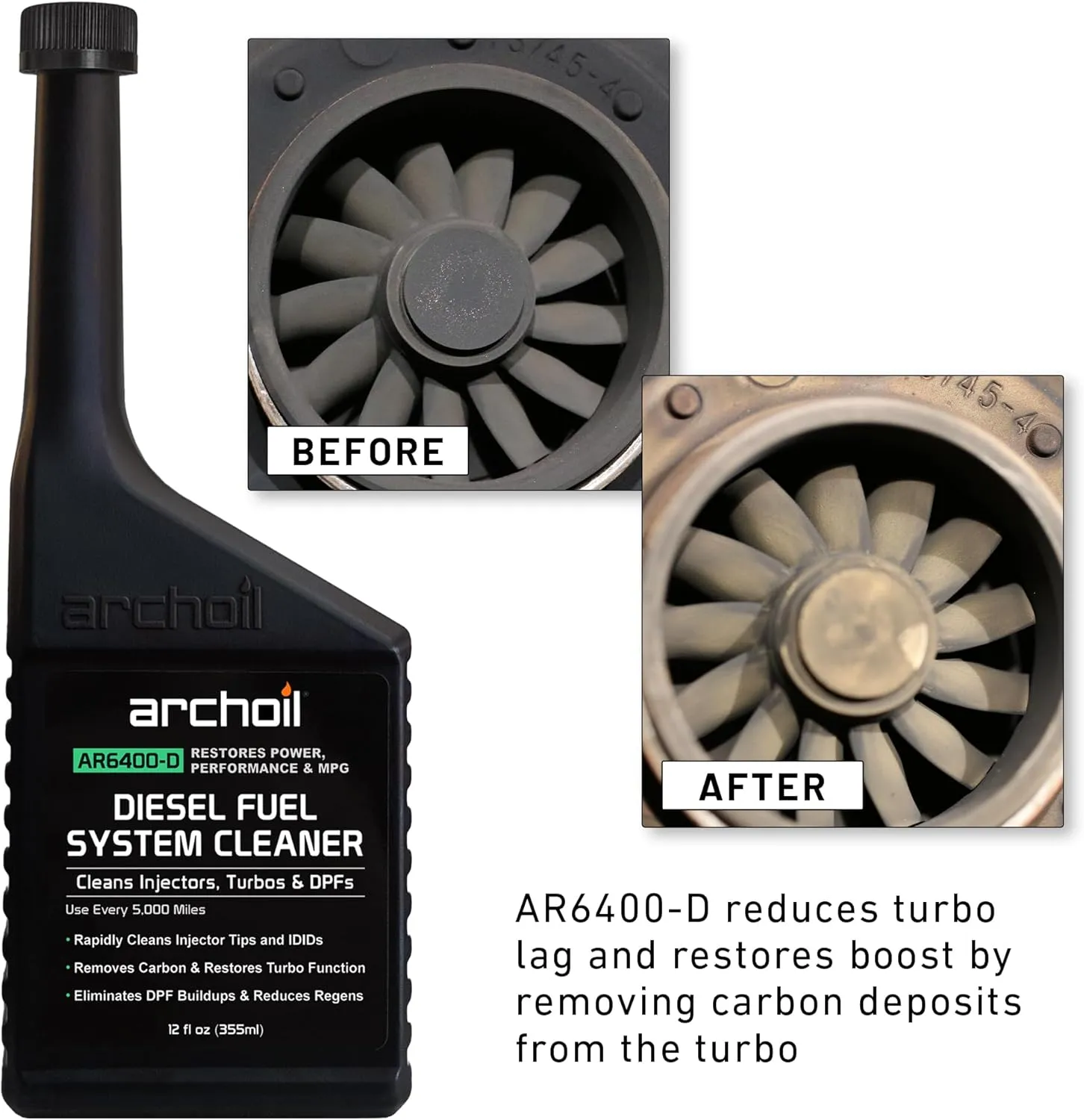 Archoil AR6400-D Diesel Fuel System Cleaner - Cleans Injectors, Turbo, DPF & EGR