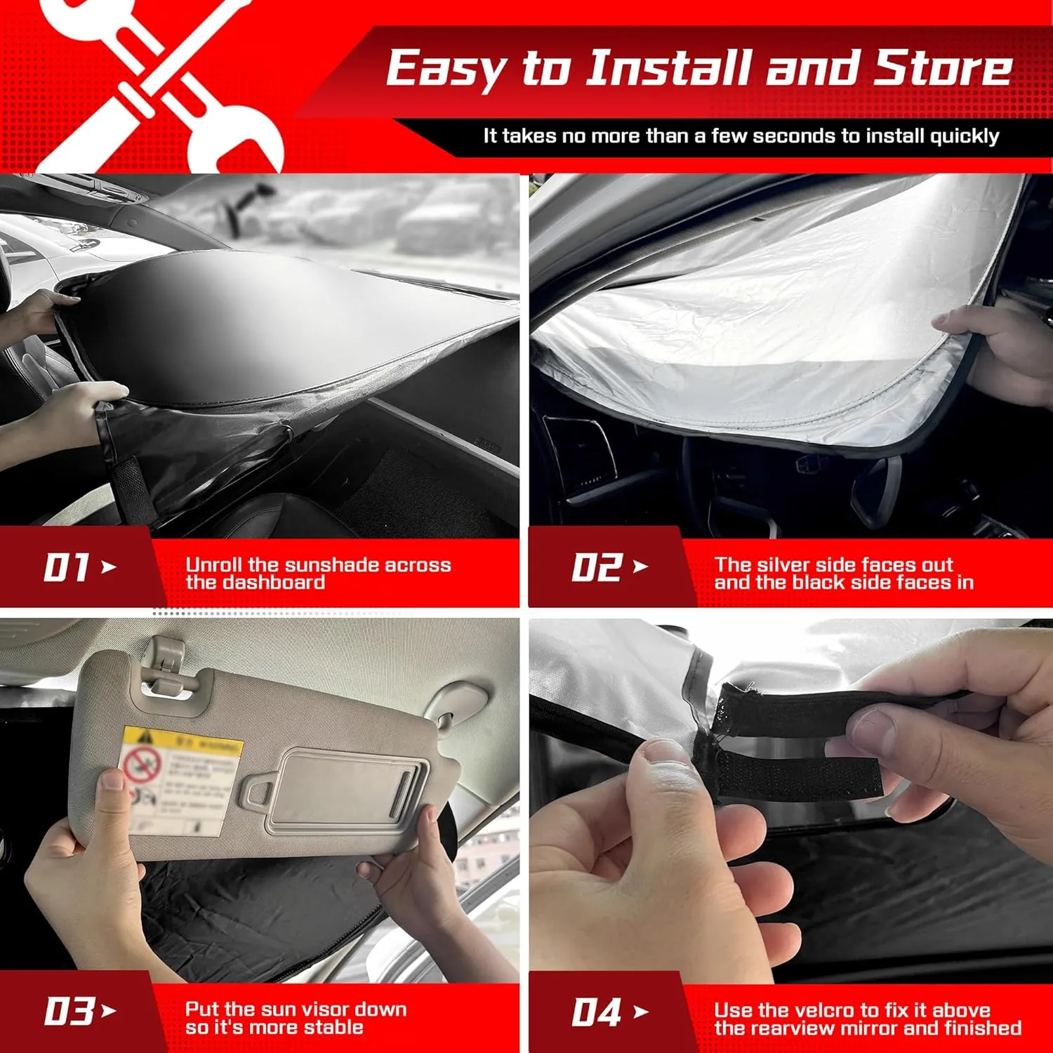 ARISMOTOR Windshield Sun Shade for Acura MDX 2021-2025, Custom Fit Foldable Front Window Sunshade Sun Visor Protector, Block UV Rays Keep Your Car Cooler