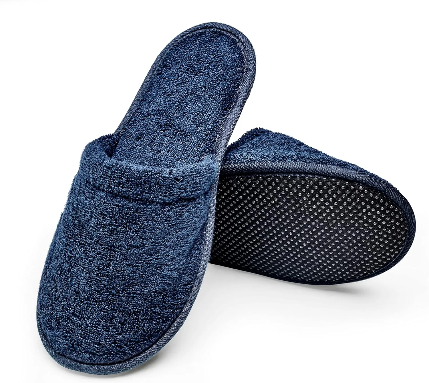 Arus Men's Cotton Slippers Turkish Terry Cloth for Spa and Bath