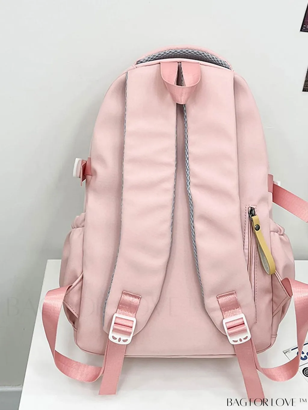 BagForLove - Adjustable Strap Classic Backpack with Letter Patch - Ideal for School, College, and Travel