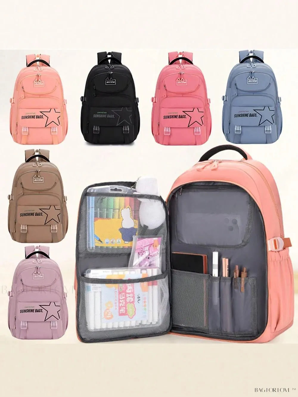 BagForLove - Large Capacity College Bag with Compartment for Efficient Packing