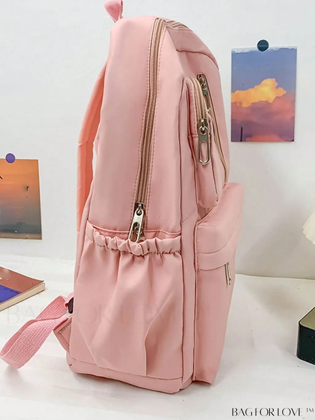 BagForLove - Premium Classic Backpack with Oversized Letter Patch Accent
