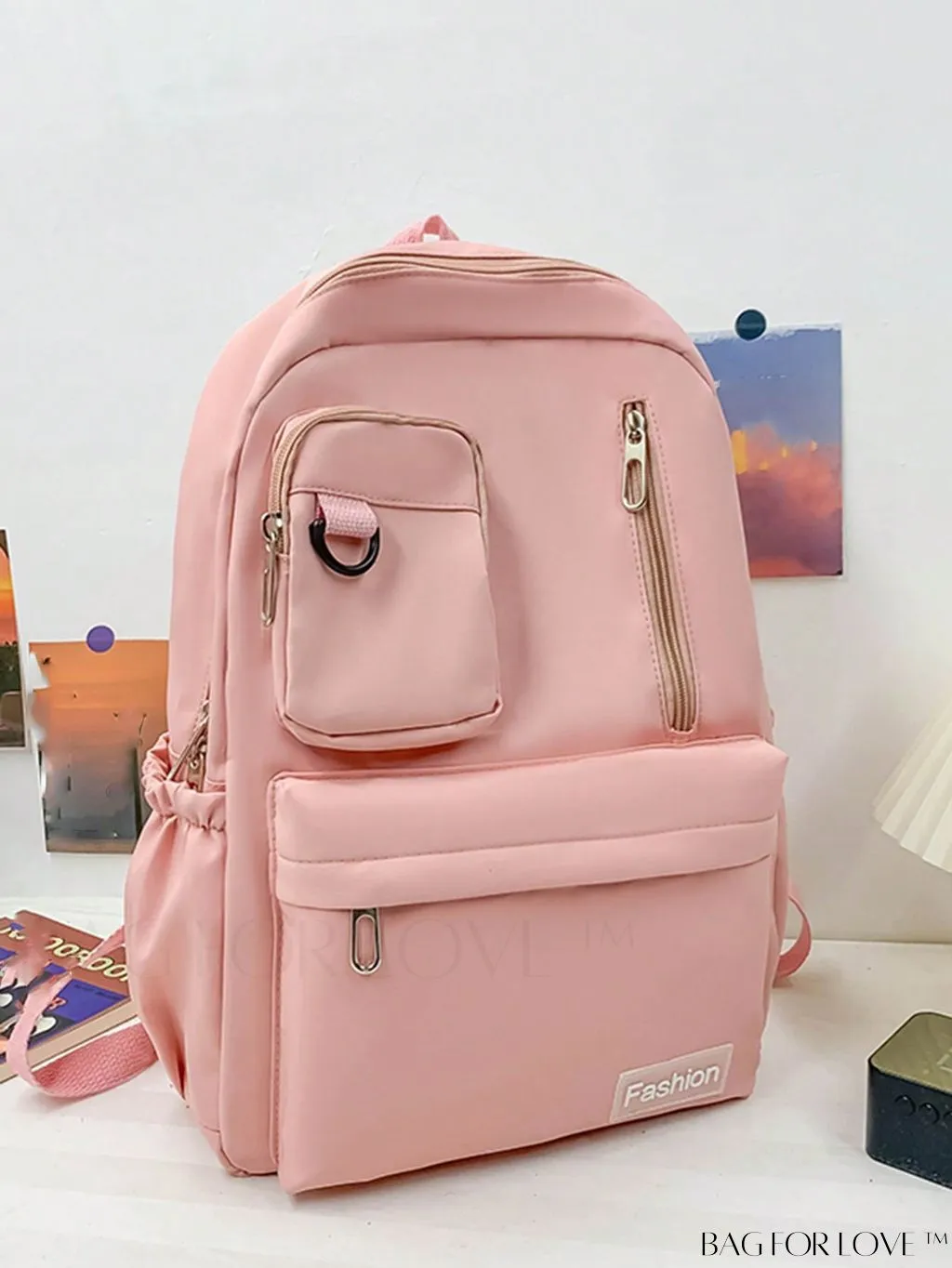 BagForLove - Premium Classic Backpack with Oversized Letter Patch Accent