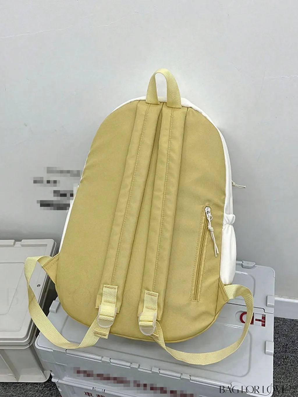 BagForLove - Preppy Two-Tone Classic Backpack with Stylish Letter Graphic Design