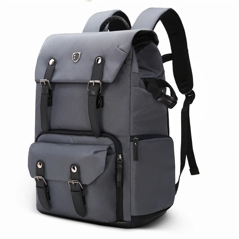 BAGSMART Canvas & Leather Retro Camera Backpack
