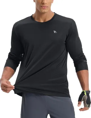 baleaf Men's Mountain Bike Shirts Long Sleeve Loose-fit Cycling Jersey Zipper Pocket UPF 50  Workout Hiking Athletic Running