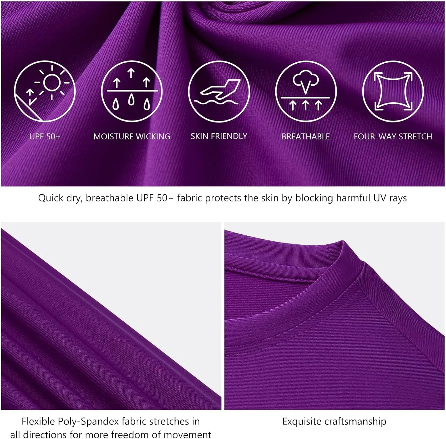 BASSDASH Women’s UPF 50  Crew Neck Short Sleeve T-Shirt Cooling Performance Sun Protection Tee for Fishing Hiking Casual