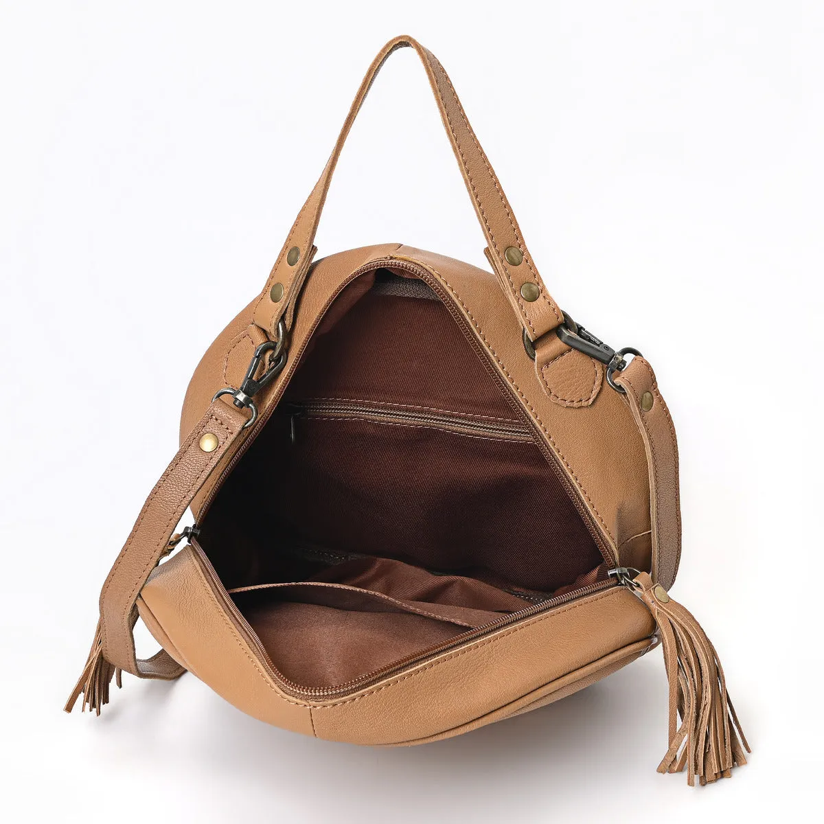 Betsie Flow Tooled Round Bag