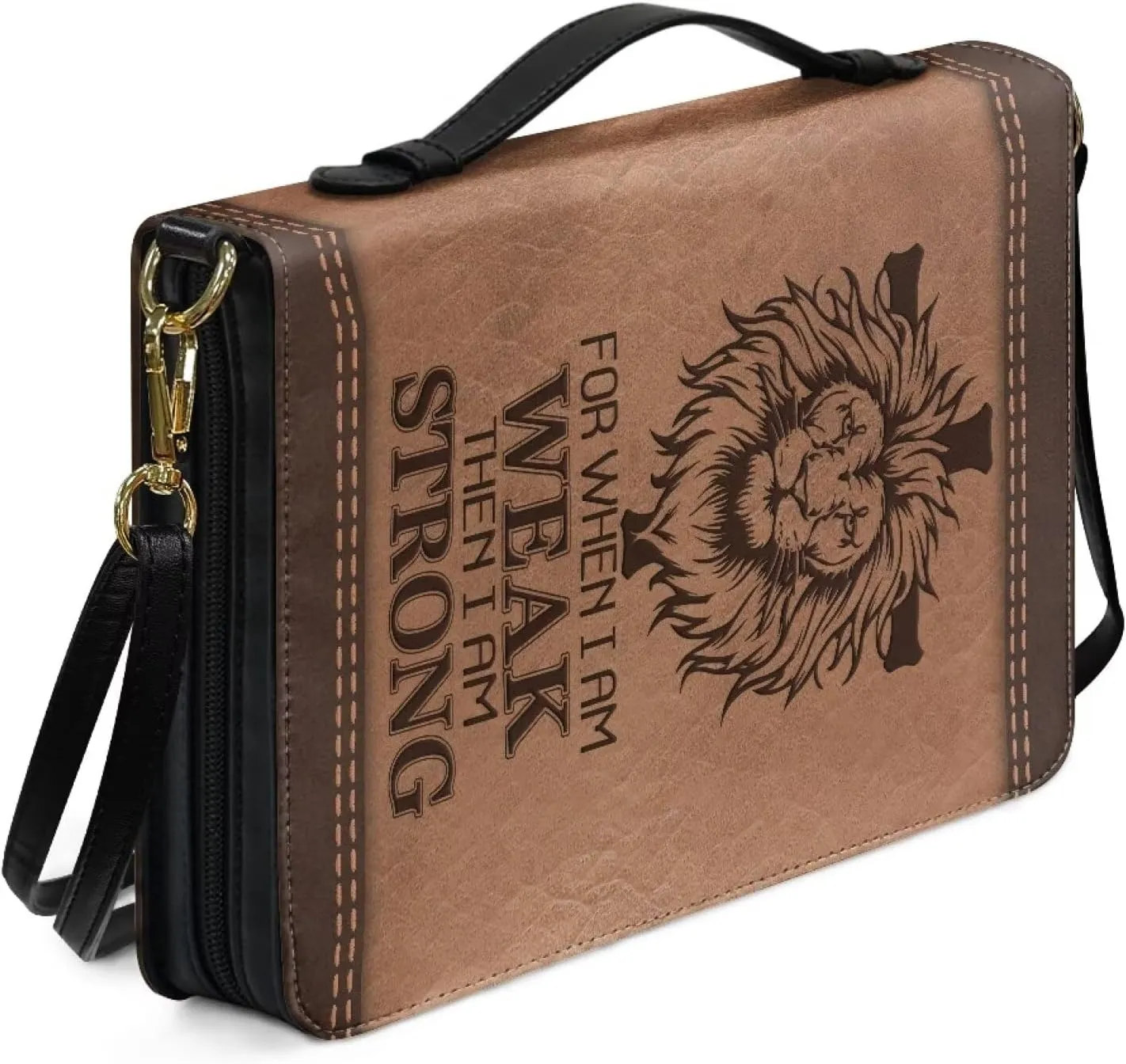 Bible Cover Case for Women with Detachable Strap,PU Leather Bible Cover for Girl Church Book Cover Custom