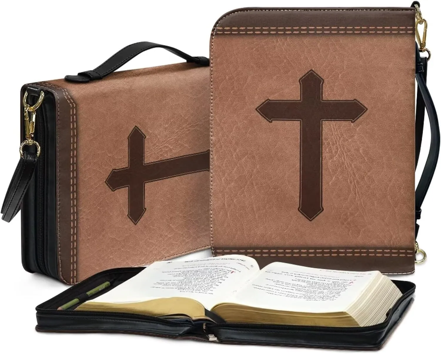 Bible Cover Case for Women with Detachable Strap,PU Leather Bible Cover for Girl Church Book Cover Custom