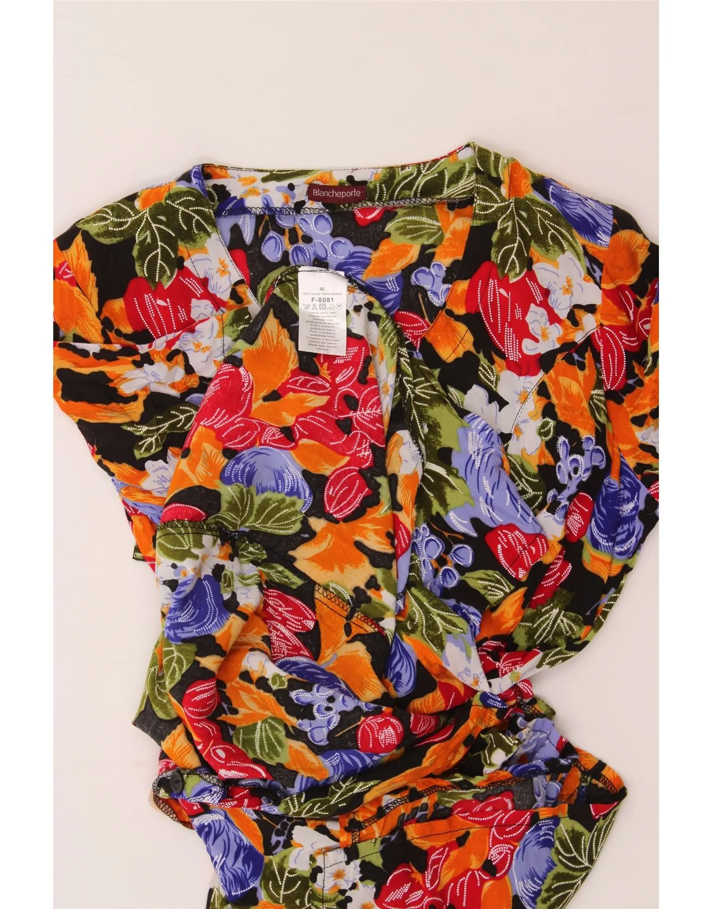 BLANCHEPORTE Womens Short Sleeve Shirt Dress IT 46 Large Multicoloured