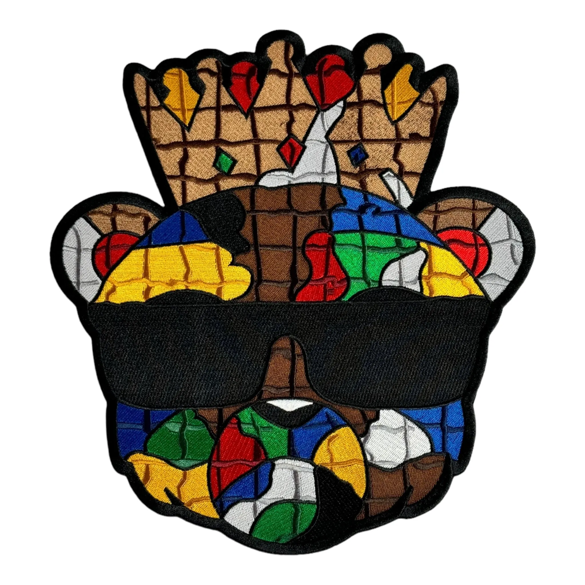 Blocked Bear With Crown Patch for Clothing and Accessories