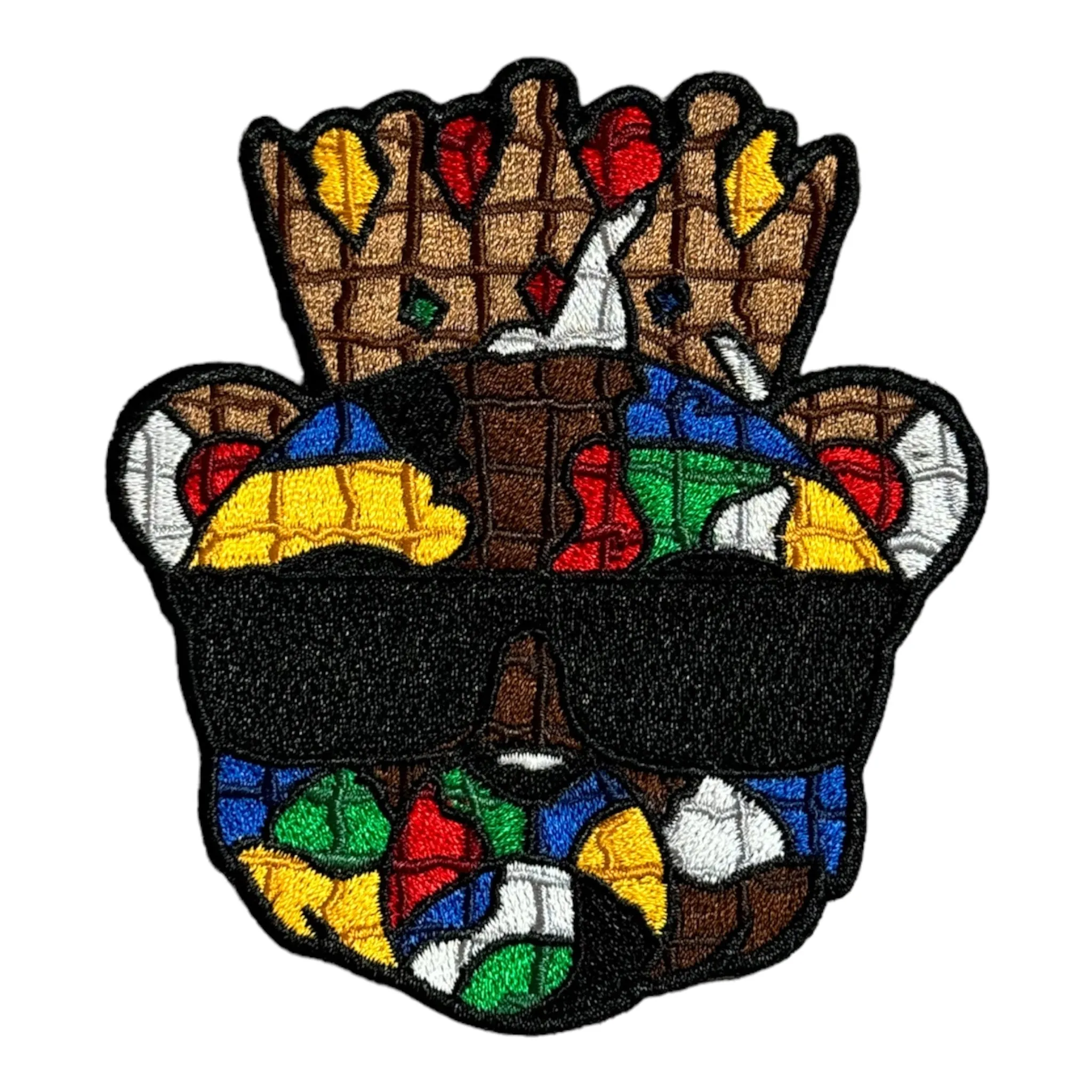 Blocked Bear With Crown Patch for Clothing and Accessories