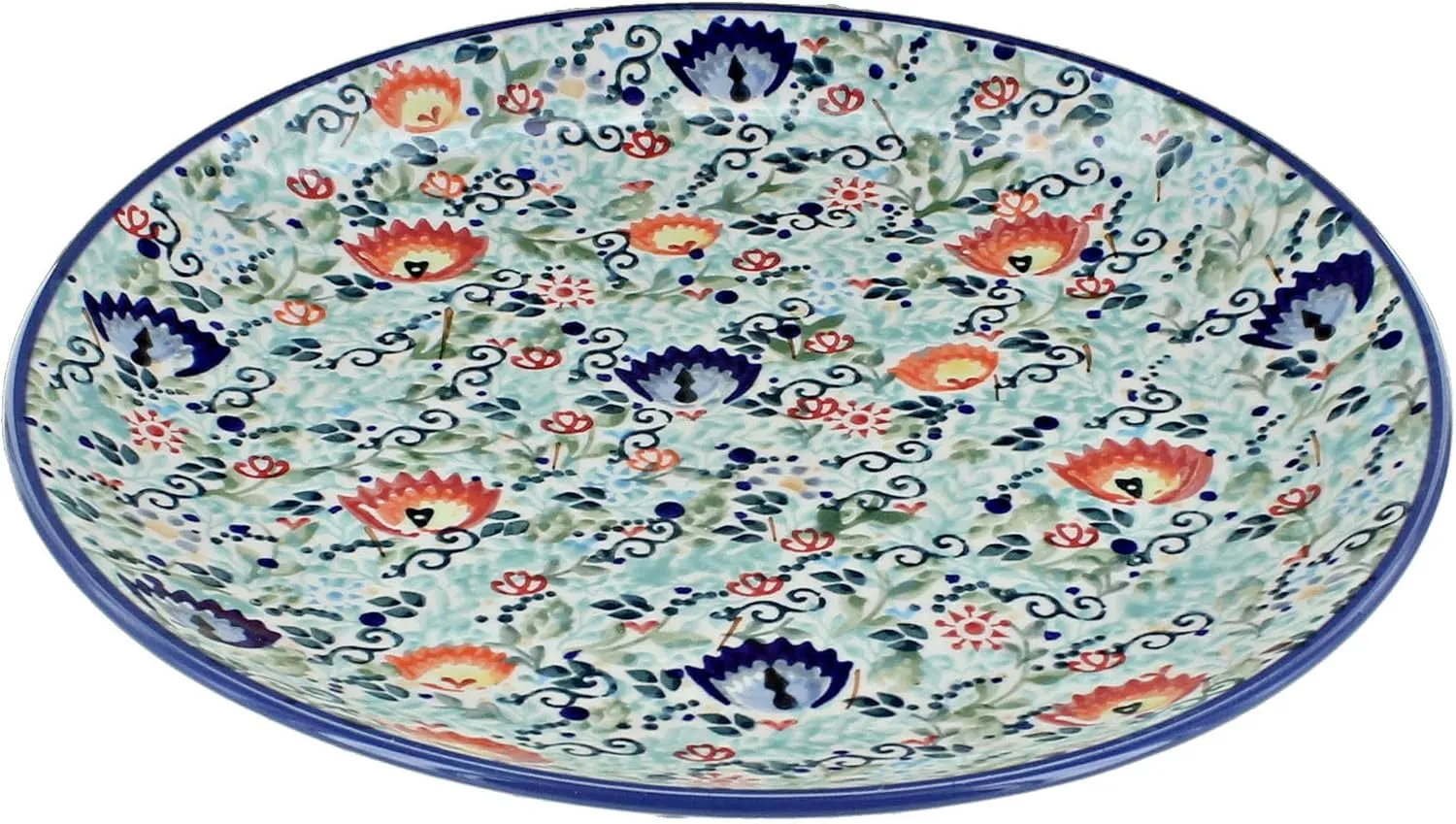 Blue Rose Polish Pottery Desert Oasis Dinner Plate
